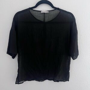 Light Before Dark Sheer Black Top Size Small